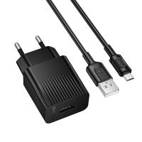 Зарядное для телефона ,1USB,+ Кабель Miсro 10,5В*22590  BOROFONE_1