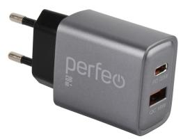 Зарядное устройство для телефона  Perfeo USB+Туре-С
