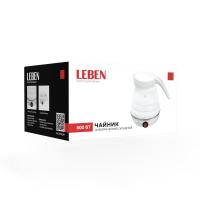 Чайник Leben 291-109 электр.0,6л. 600Вт силикон, складн. пласт. бел._1