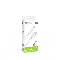 Кабель для зарядки  Микро USB*USB, 1м, 3А,18Вт*931626  белый_1