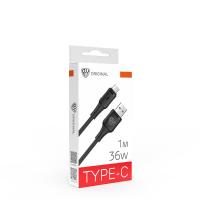 Кабель для зарядки Type-C, USB,1м, 3А,36 Вт*931609 гибкий_1