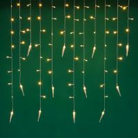 Гирлянда бахрома  с сосульками, электр80 LED*382088 пост. св., шампань