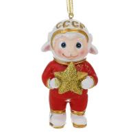 Подвеска на Елку ОВЕЧКА КОСМОНАВТ 9,5см*397594 СНОУ БУМ