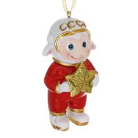 Подвеска на Елку ОВЕЧКА КОСМОНАВТ 9,5см*397594 СНОУ БУМ_1