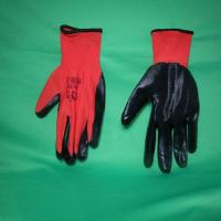 Перчатки нейлон с нитрилов покрытием, 12 шт Красные